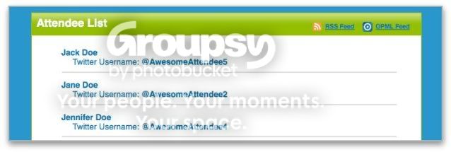 Twitter attendee list